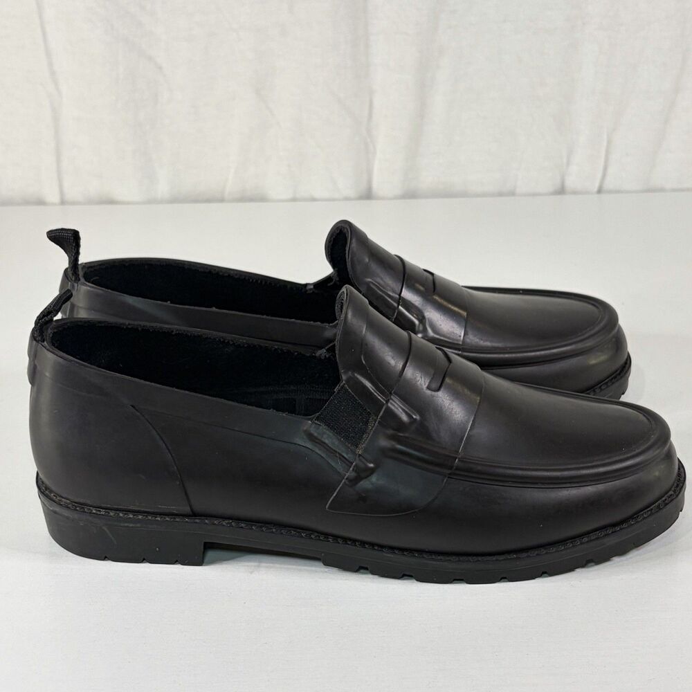 Lands End Rubber Waterproof Black Penny Loafer Women’s size 8